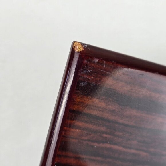 Wooden Lacquered Rectangular Box with Golf Ball & Club Head on Top Removable Lid - Picture 13 of 16